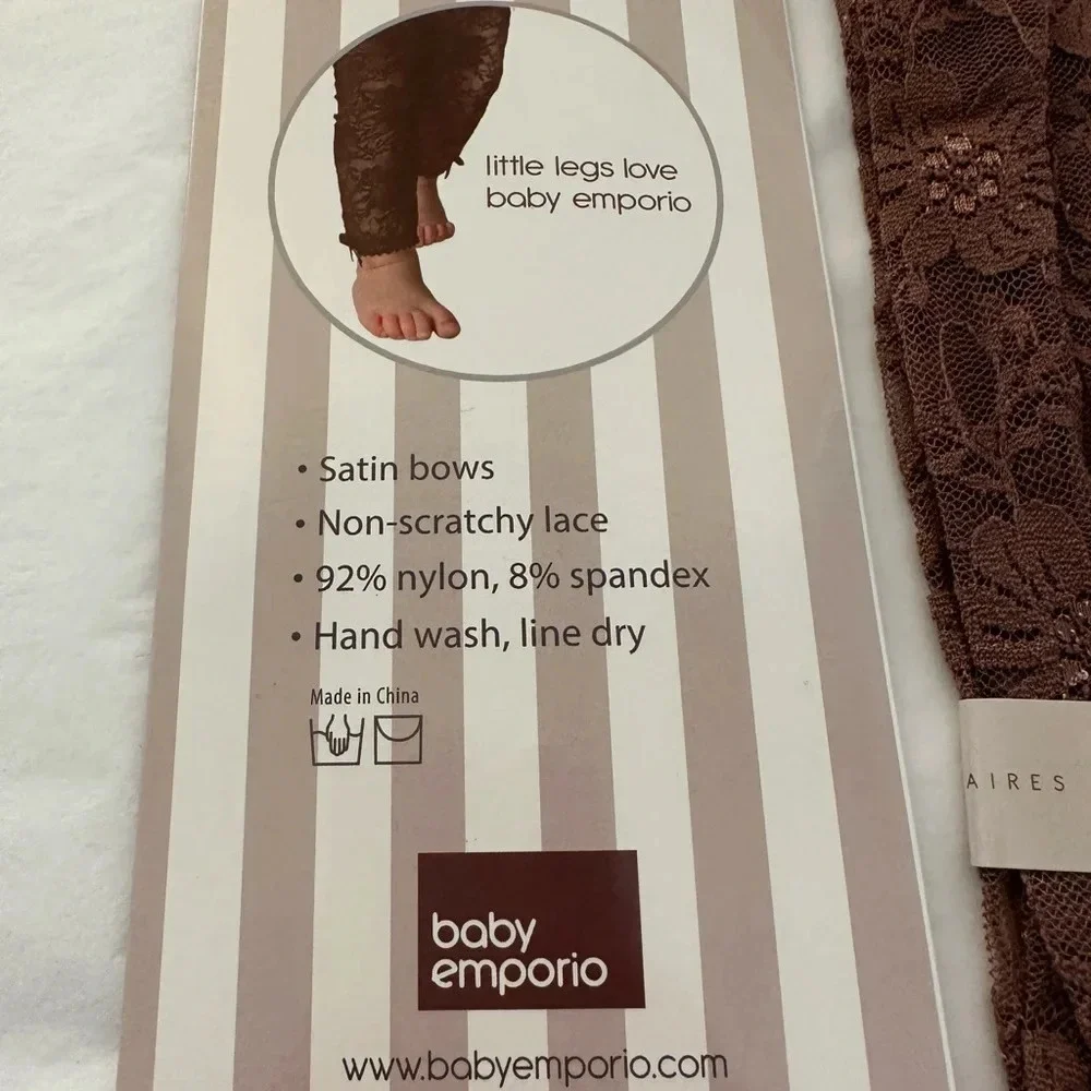 Lacy Baby Kids Brown Leggings Size 6-12 Months BNWT